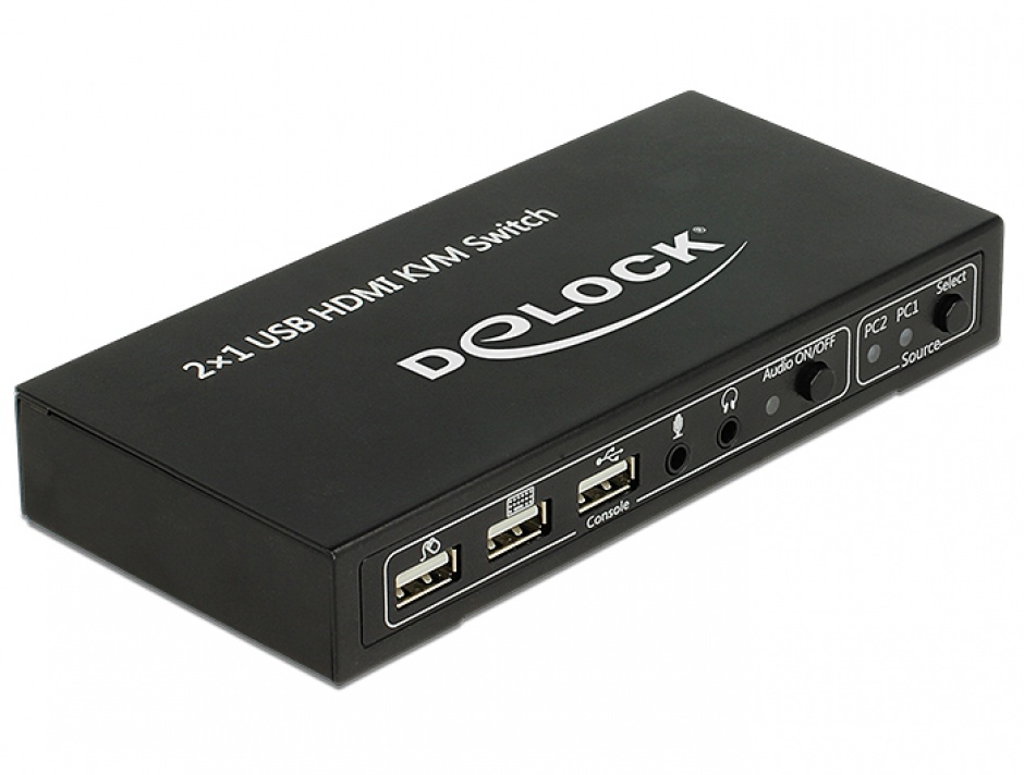 Switch kvm hdmi 2 porturi cu usb 2.0 si audio, delock 11421